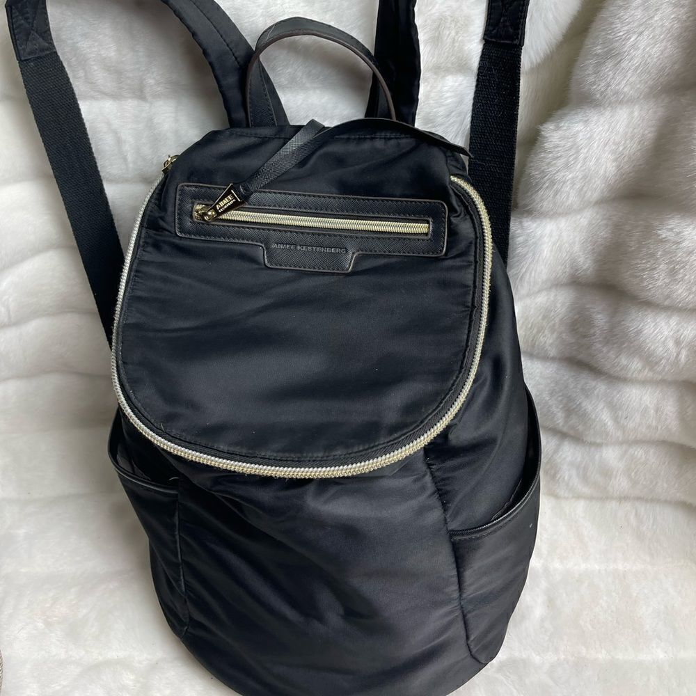 Aimee Kestenberg large Nylon bucket shape backpack with gold tone hardwares - Picture 3 of 12